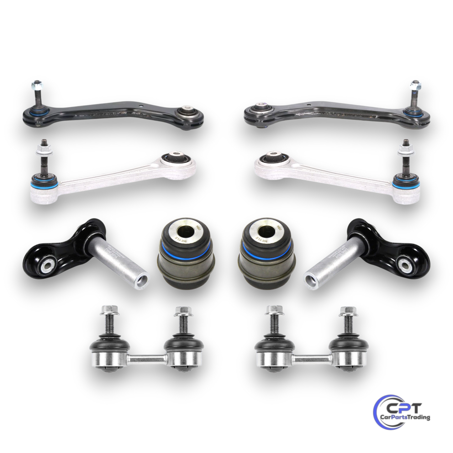 Ein komplettes Set mit Querlenker und Lagerungen für die Hinterachse bei allen BMW E38 Modellen