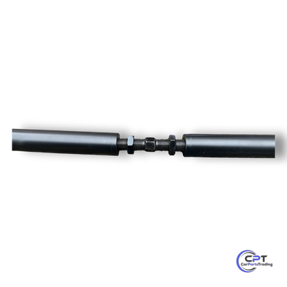 Detailansicht der verstellbaren Domstrebe – Längenverstellung zur exakten Anpassung im Motorraum des BMW E36 M43