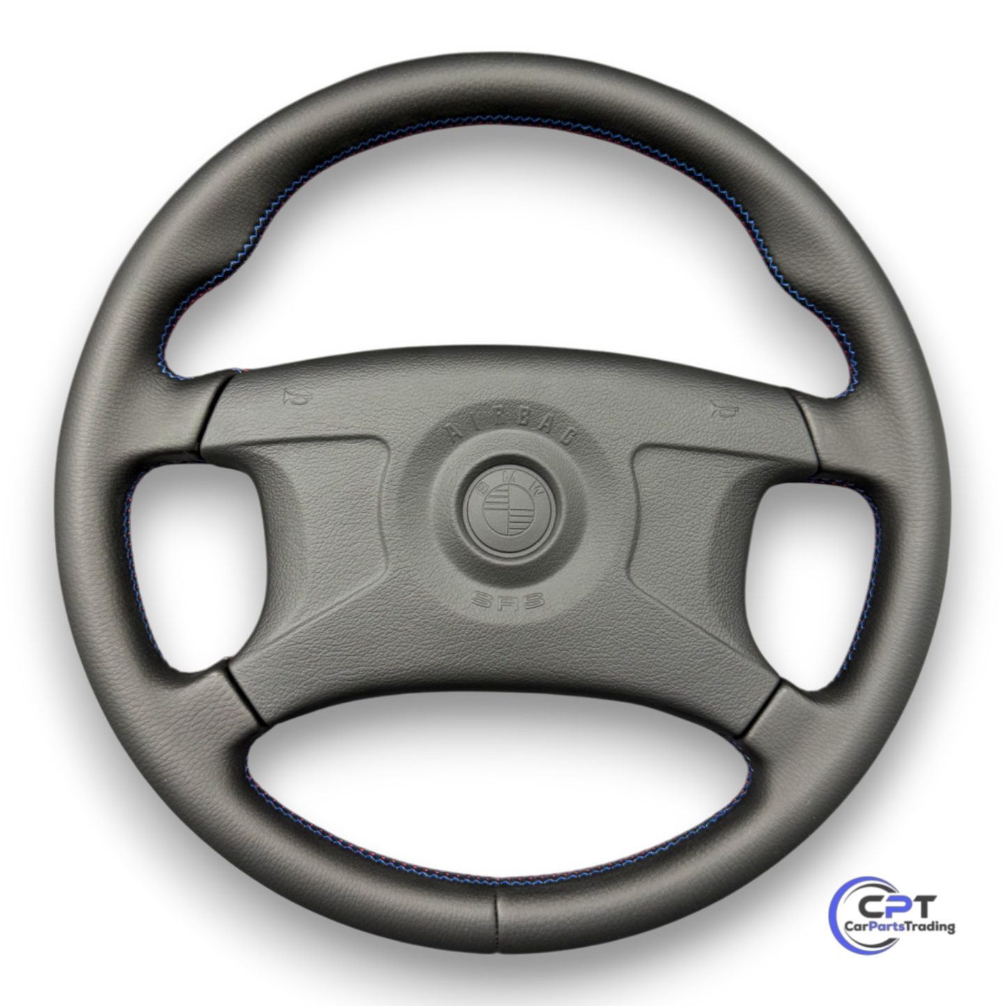 Neu bezogenes BMW M-Technik Airbag-Sportlenkrad 2 mit M-Naht für E36, E34, E31, E32
