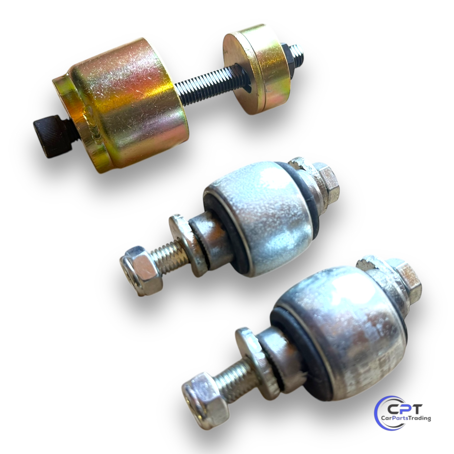 Sturzeinstellungs-Kit für BMW E36 & E46 - Set aus 2 Gummibuchsen und 2 Exzenterschrauben M12 zur präzisen Sturzverstellung an der Hinterachse.