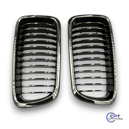 Schwarz glänzende BMW E38 Nieren - Aufwertung des Frontdesigns mit einer hochwertigen, glänzenden Oberfläche im Facelift-Stil.
