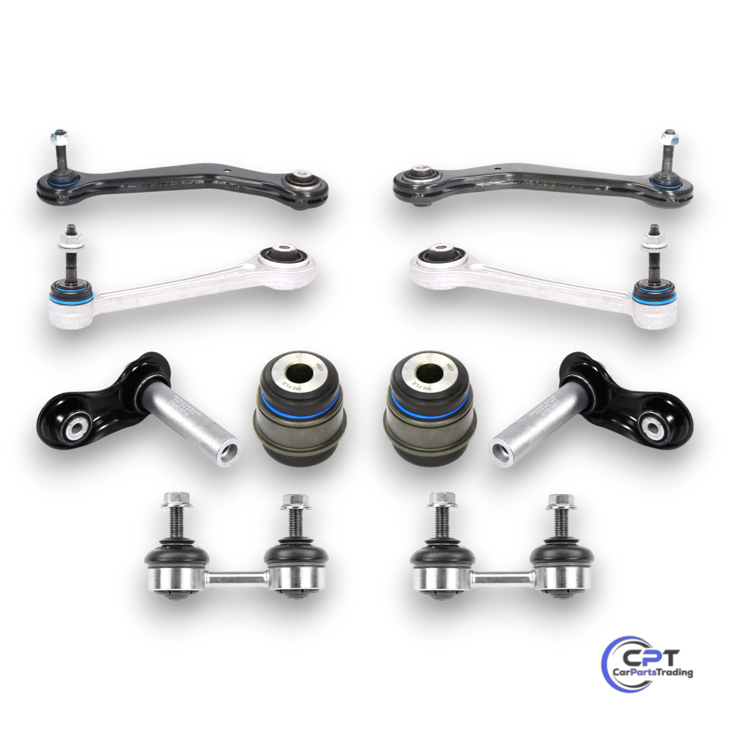 Ein komplettes Set mit Querlenker und Lagerungen für die Hinterachse bei allen BMW E38 Modellen