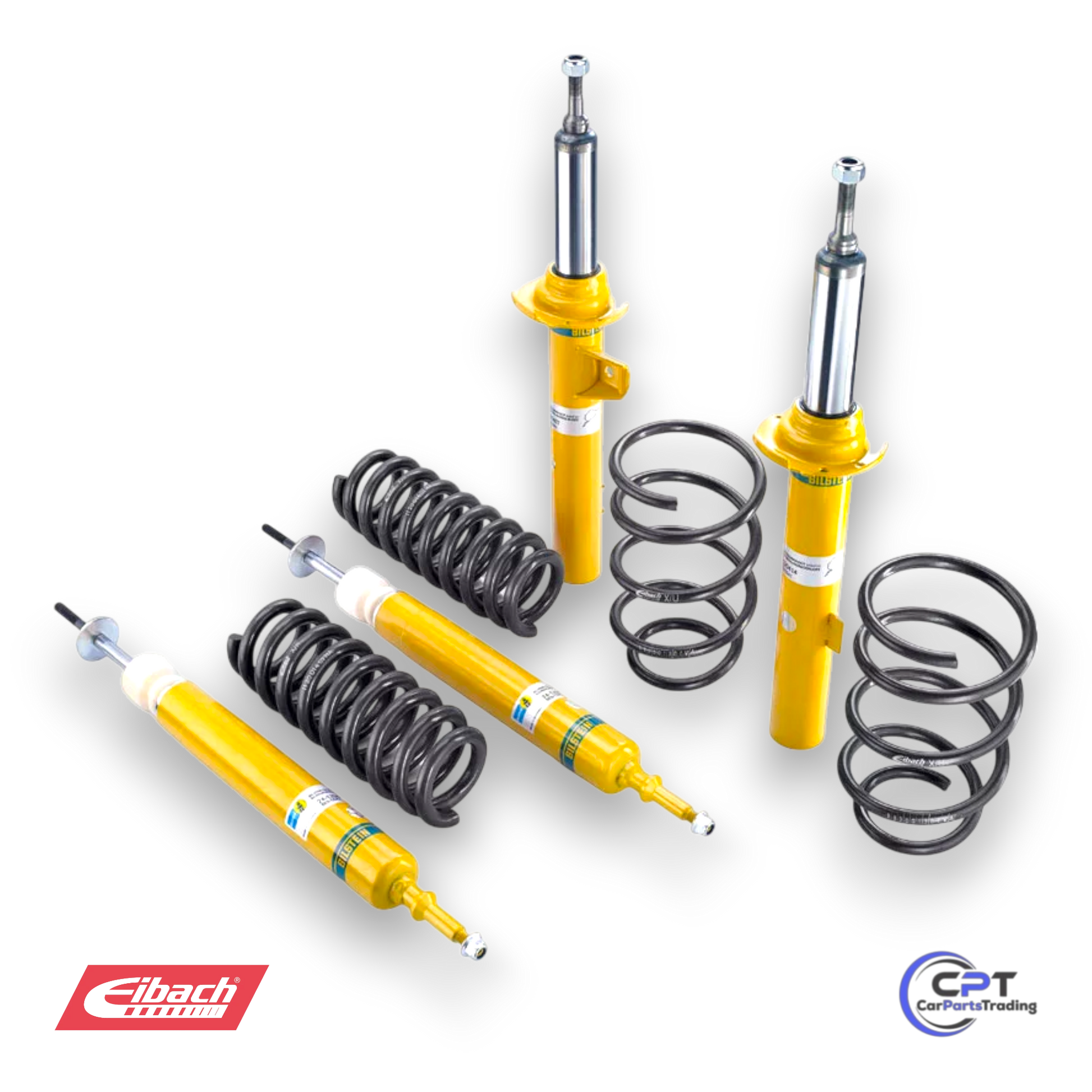 Eibach/Bilstein B12 Pro-Kit Fahrwerk für BMW E38 V8 und V12 - hochwertiges Sportfahrwerk mit Bilstein B8 Dämpfern und Eibach Pro-Kit Tieferlegungsfedern für verbesserte Straßenlage und dynamische Optik.